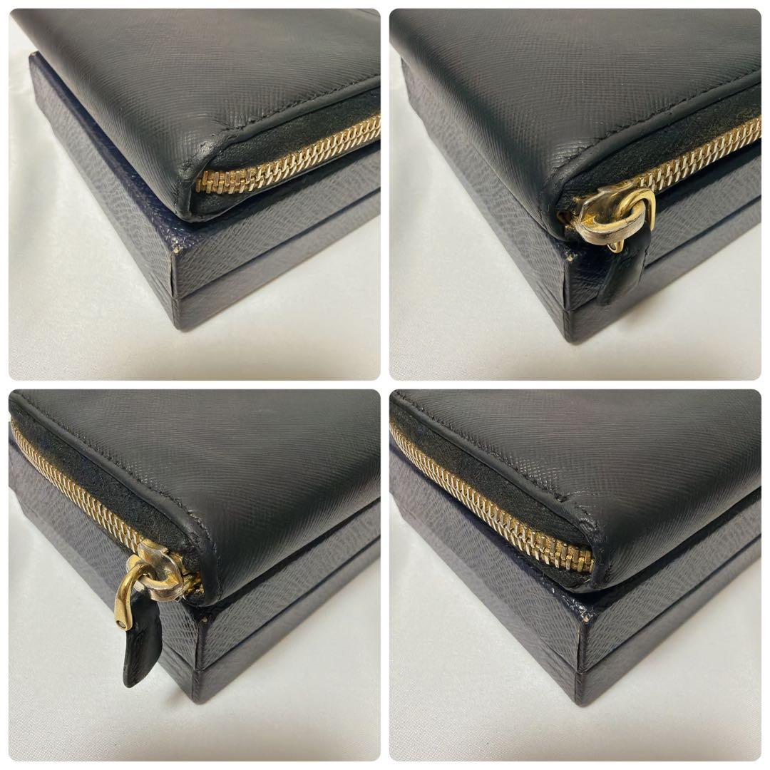 極美品】PRADA プラダ 長財布 ラウンドファスナー サフィアーノレザー