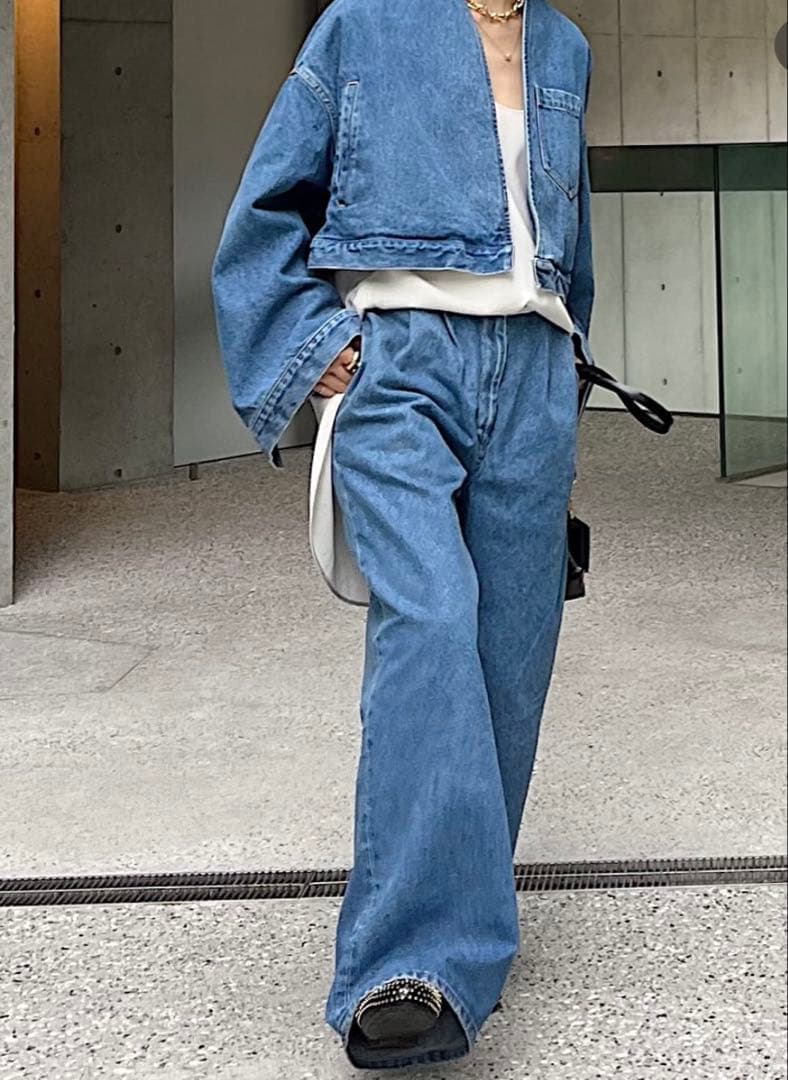 chieko+ marvelt denim pants 36サイズ sky