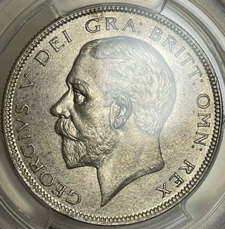 イギリス ジョージ5世 ハーフクラウン 銀 古銭 MS64 銀貨  イギリス ジョージ5世 ハーフクラウン 銀コイン 古銭 MS64 銀貨 コイン