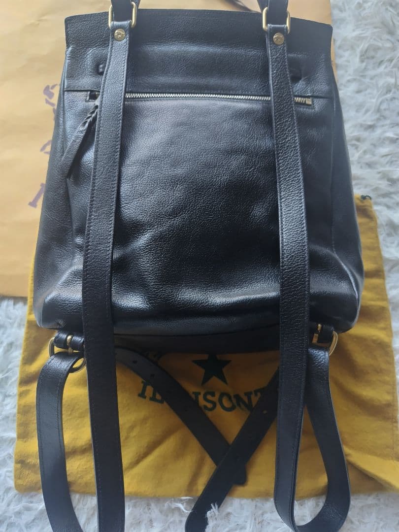 美品✨】イルビゾンテ オールレザー リュック フラップ 巾着 ロゴ刻印