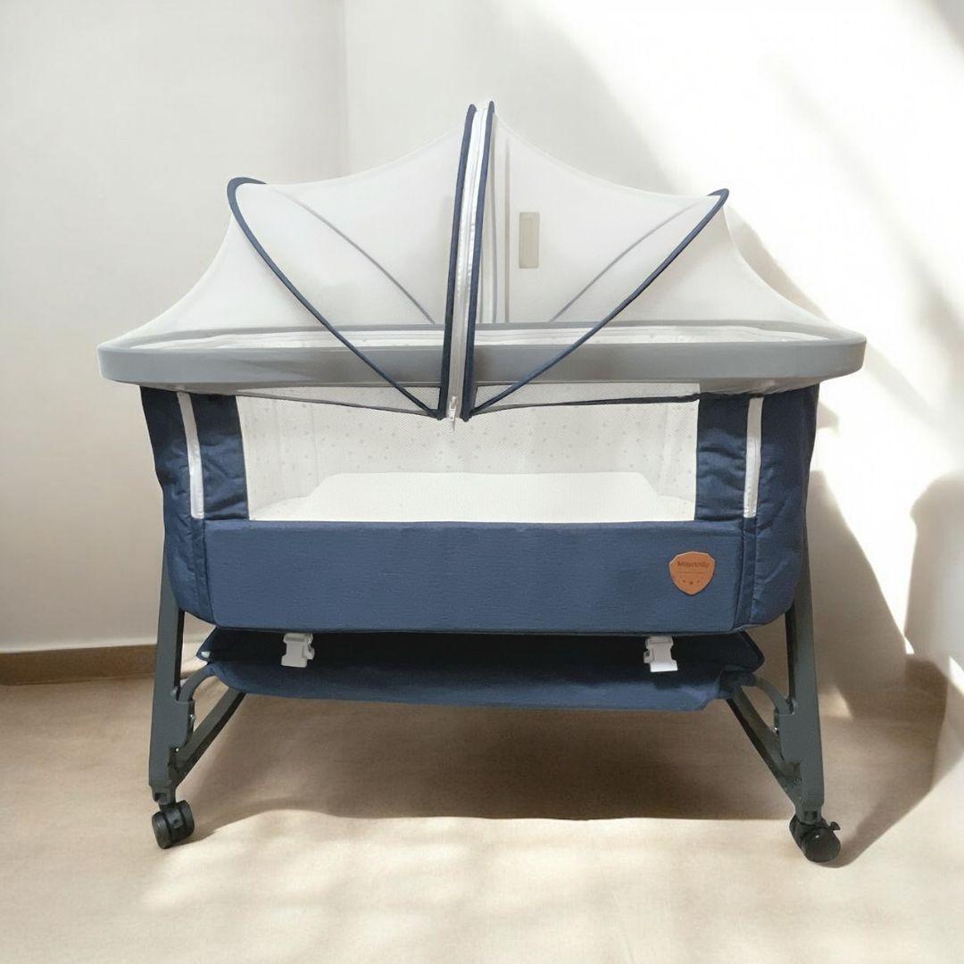 Maydolly 折りたたみ式ベビーベッド ネイビー Maydolly ベビー添い寝