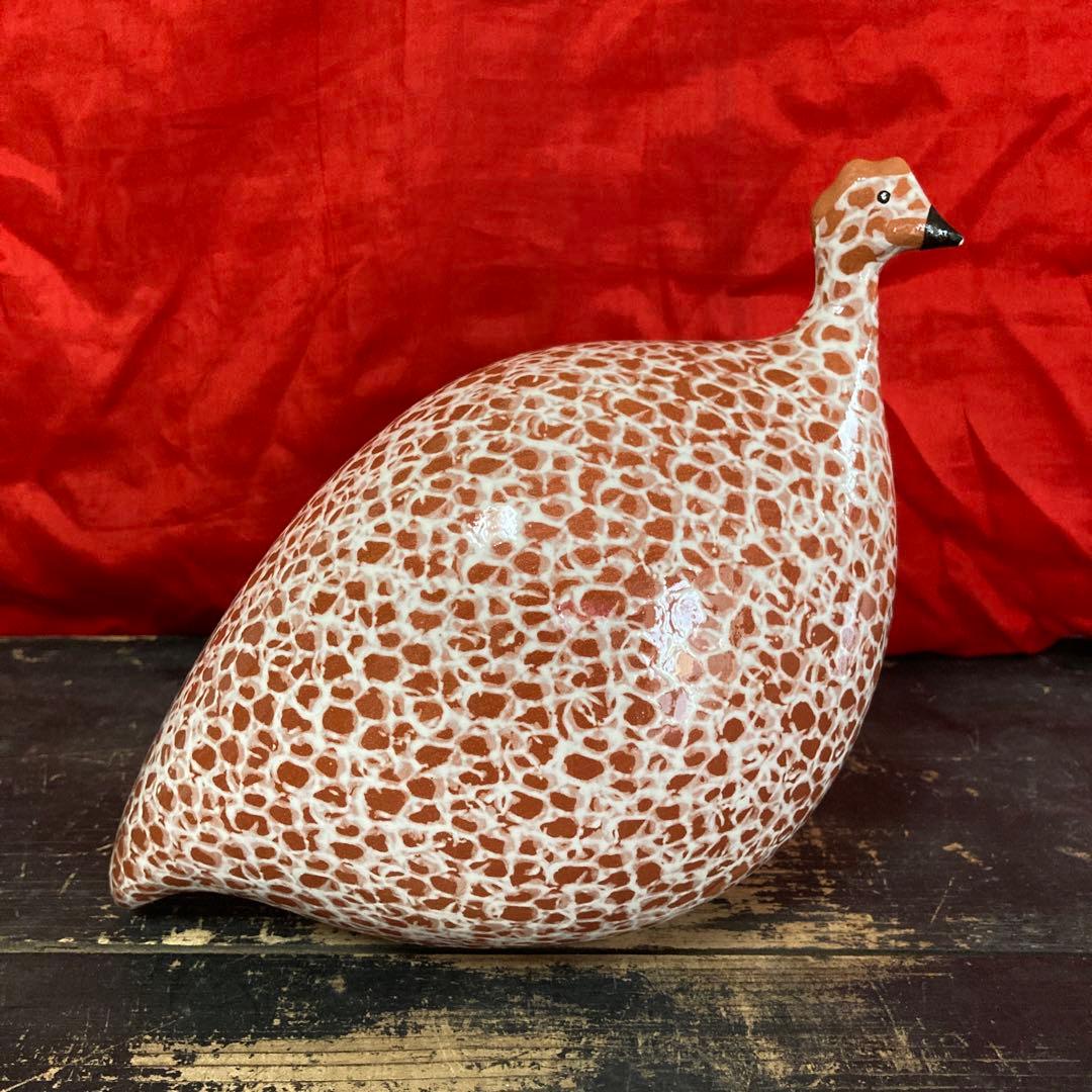 ホロホロ鳥 陶器オブジェ 置物 二体 ハイジ・カイヤール インテリア