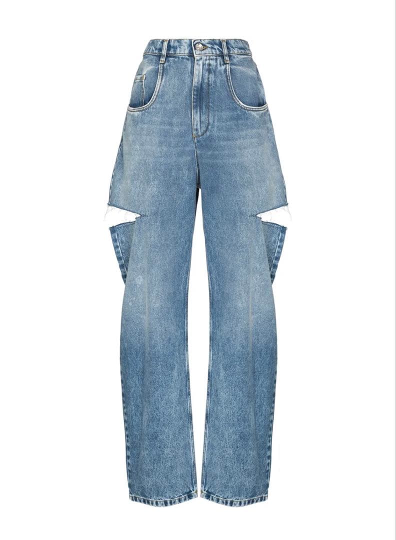 新品】メゾンマルジェラ5ポケット カットアウト デニムパンツ【指原