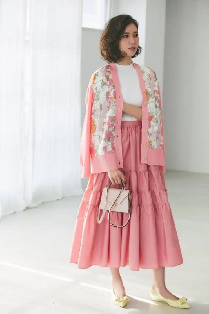 SEVENTEN セブンテン タフタティアードスカート フレア SEVENTEN