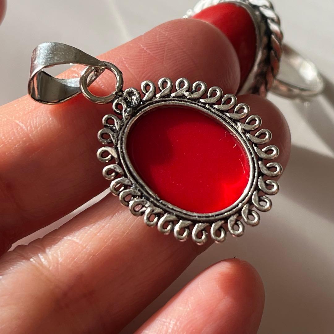 シルバーアクセサリー まとめ売り 925 レッドコーラル リング