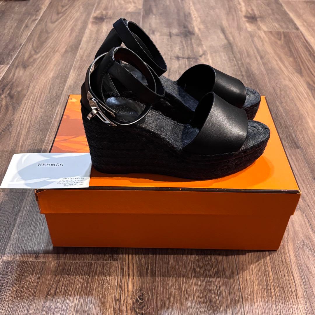 HERMES エルメス　ティヴォリ　ウェッジソールサンダル　36 中古・古着通販】HERMES (エルメス) ウェッジソールサンダル《ティボリ