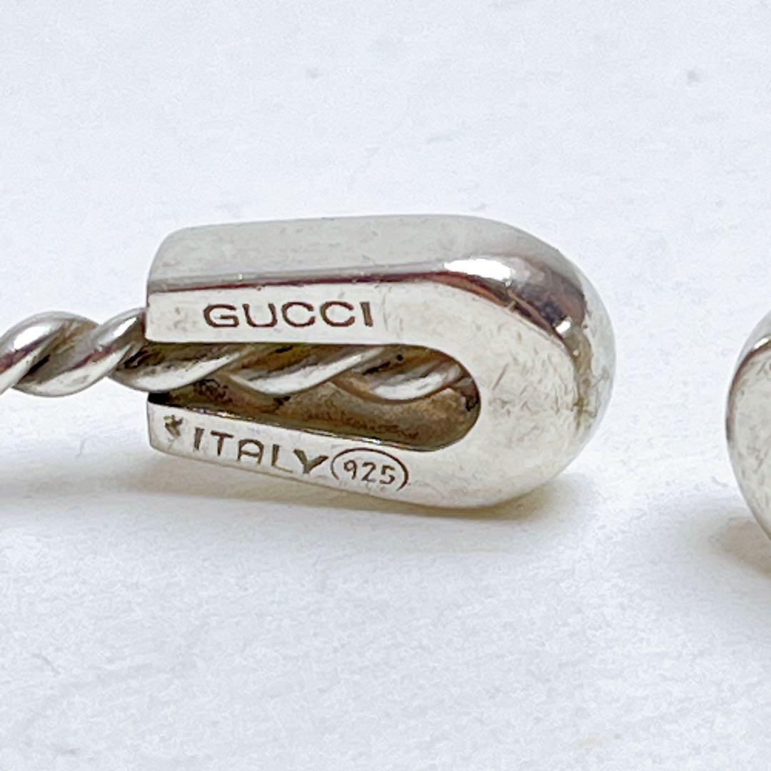 グッチ ヴィンテージ ツイスト ホースシュー バングル グリーン 925