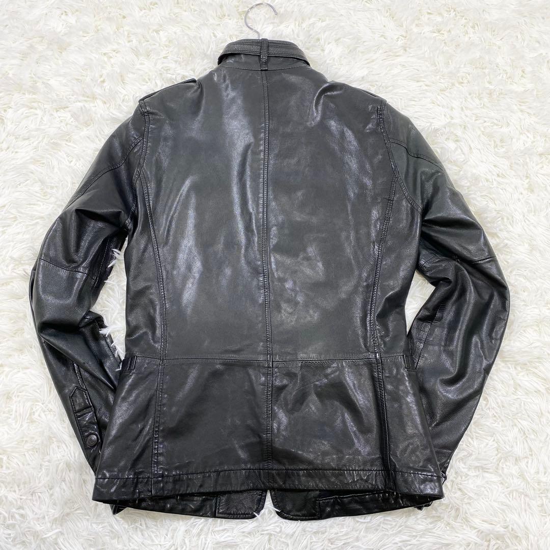 HYSTERIC GLAMOUR レザージャケット ベルト ボタン ラムレザー - メルカリ