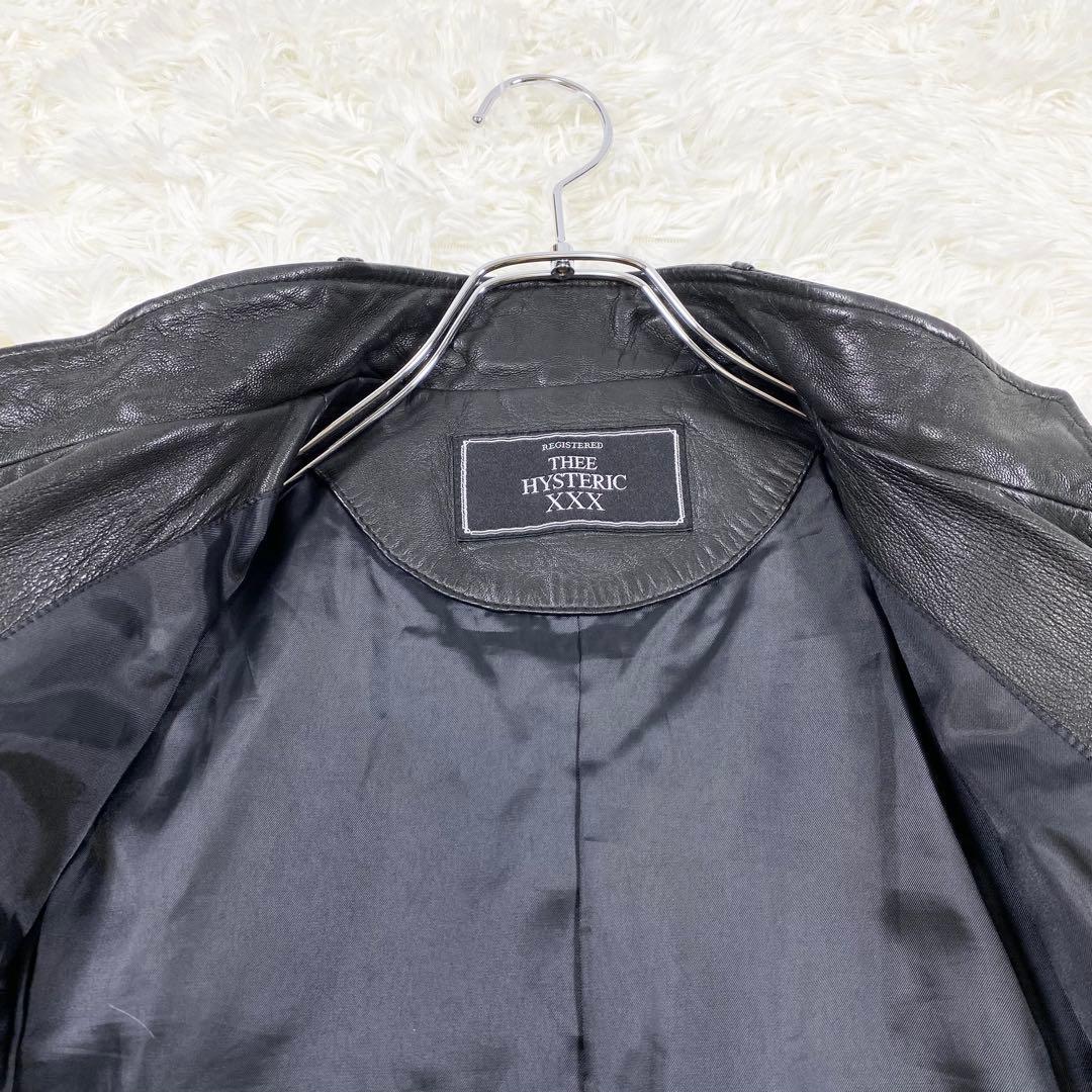 HYSTERIC GLAMOUR レザージャケット ベルト ボタン ラムレザー - メルカリ