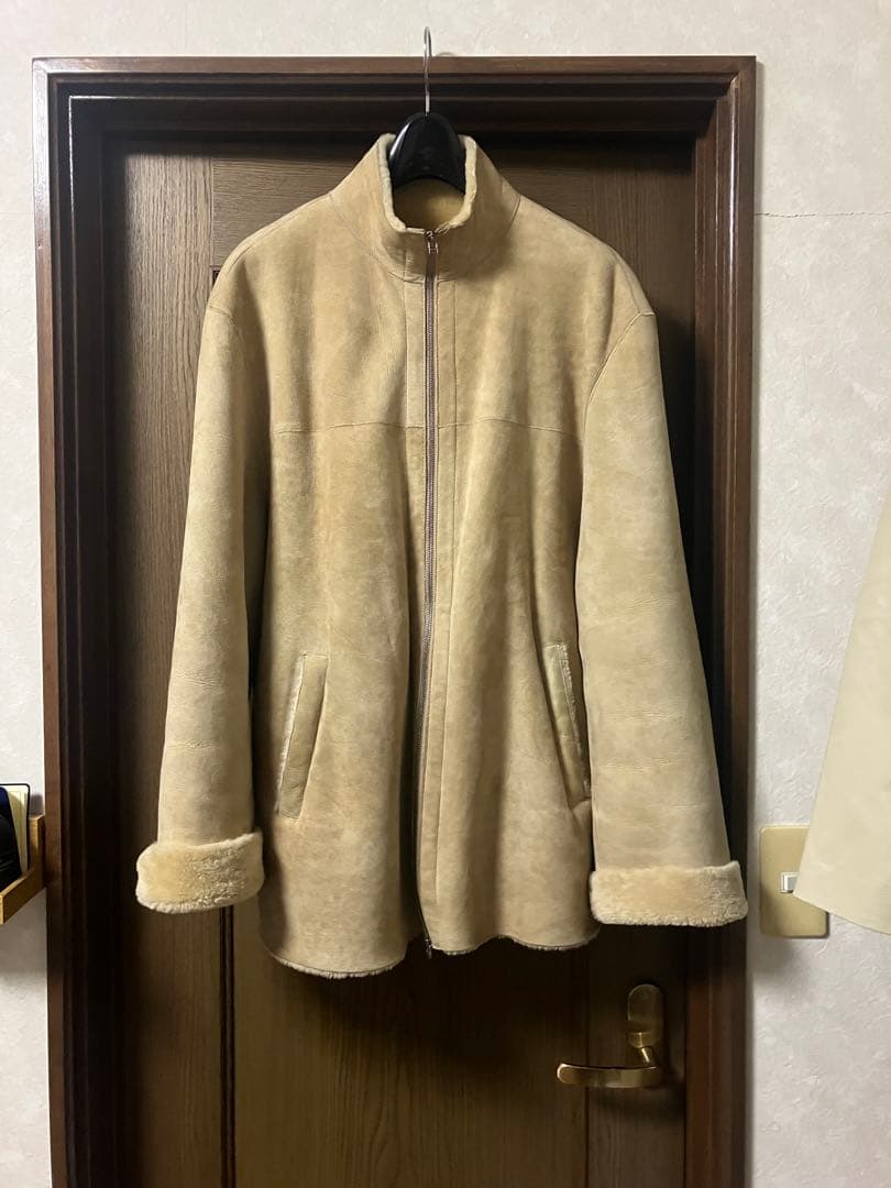 size 52 loewe ムートンジャケット LOEWE（ロエベ） レザージャケット ムートンジャケット ブラック