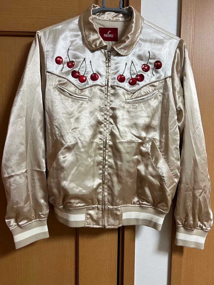 PINK HOUSE サテンスカジャン チェリー刺繍 - メルカリ