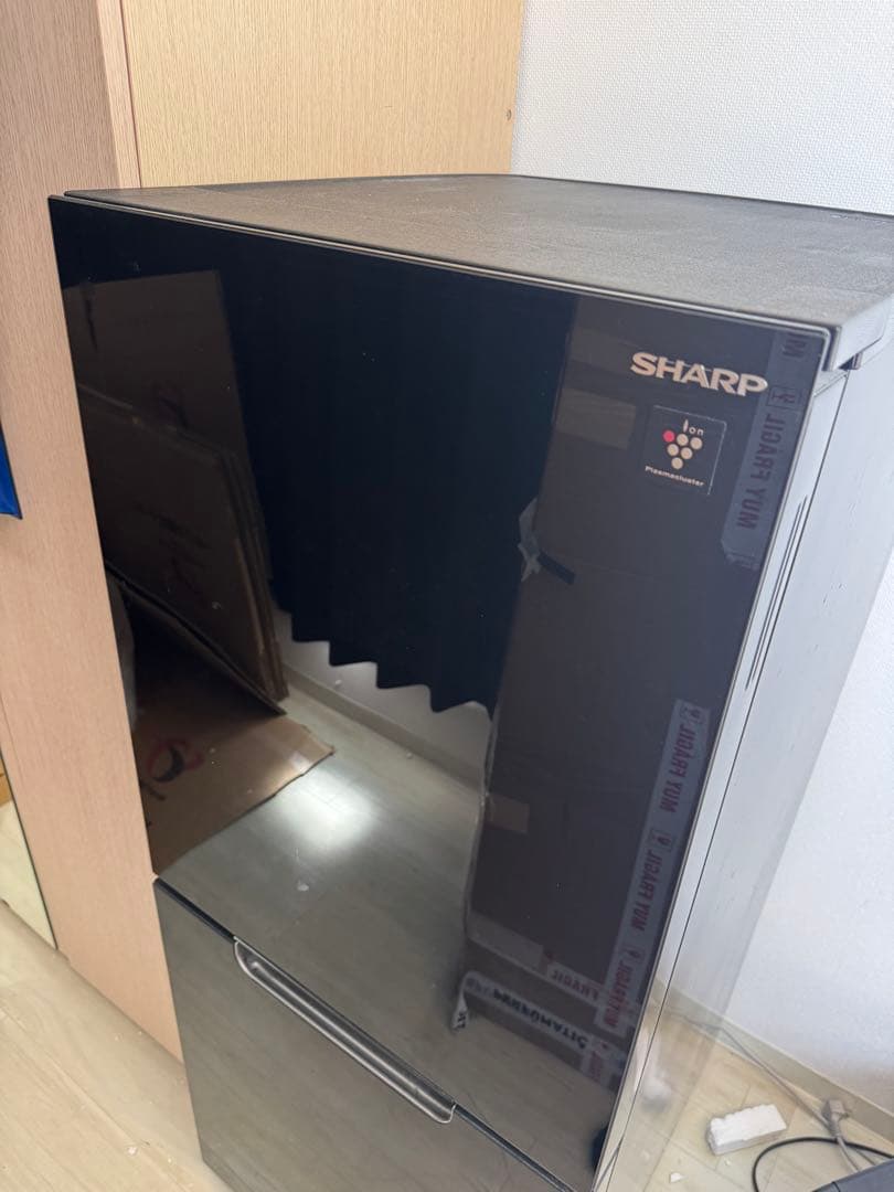 【美品】SHARP 冷蔵庫 SJ-GD15G-B 152L ブラック 冷蔵庫 PLAINLY（プレーンリー） ピュアブラック SJ-GD15G-B [152L /2