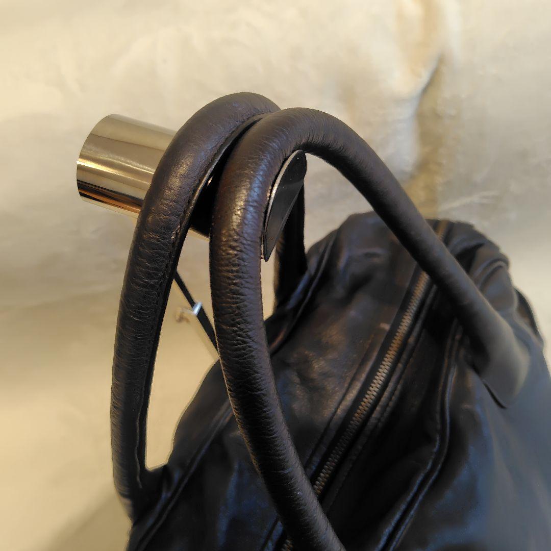 Y2K DIESEL メタルロゴ レザー ボストンバッグ 大容量 黒 - メルカリ