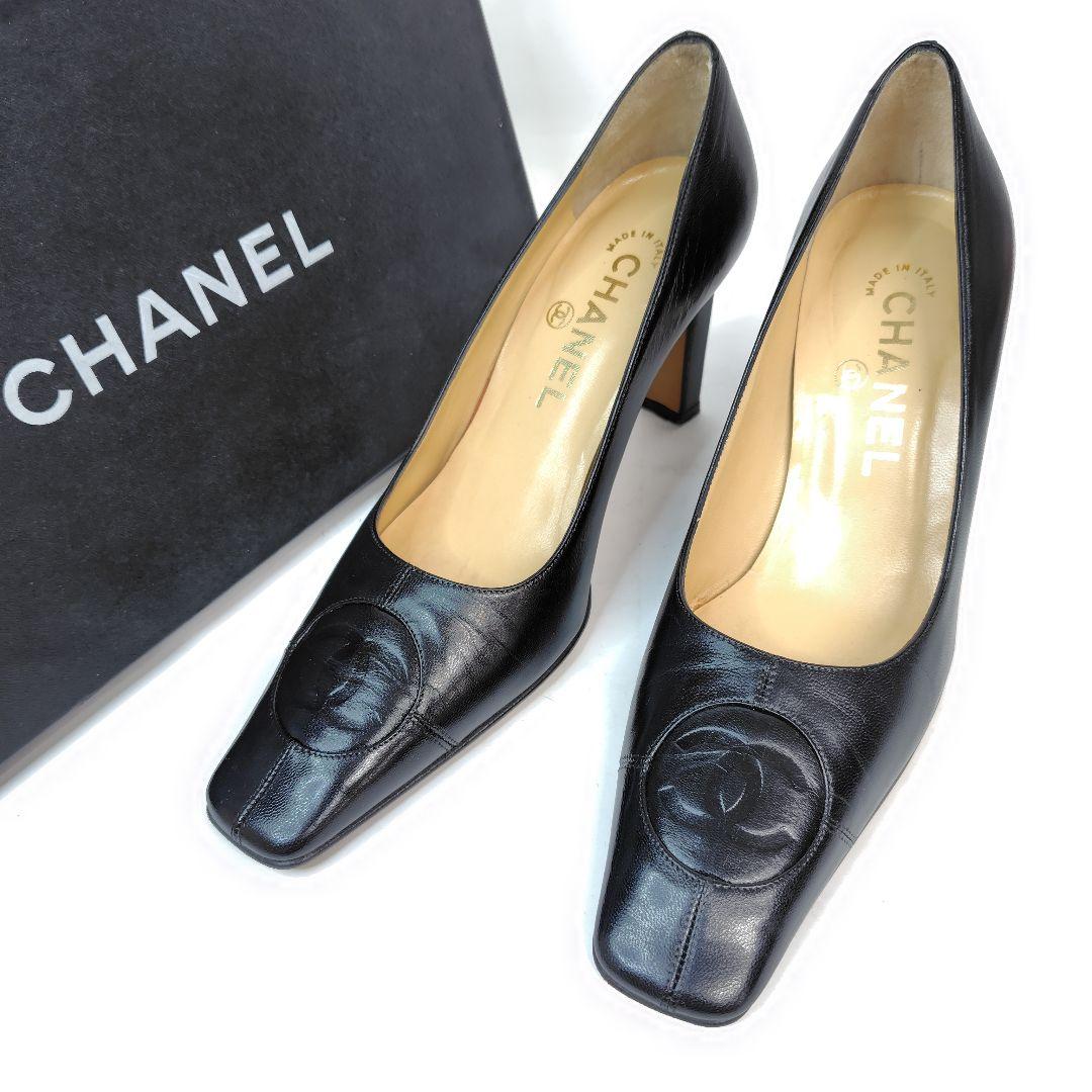 ★美品★シャネル パンプス 36C ココマーク エンボス スクエア レザー 楽天市場】≪2千円OFFクーポン対象≫シャネル CHANEL ココマーク