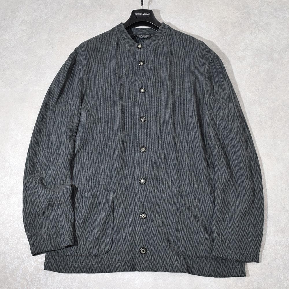 80s vintage Giorgio Armani マオカラーニットジャケット GIORGIO ARMANI テーラードジャケット スーツ マオカラー スタンド