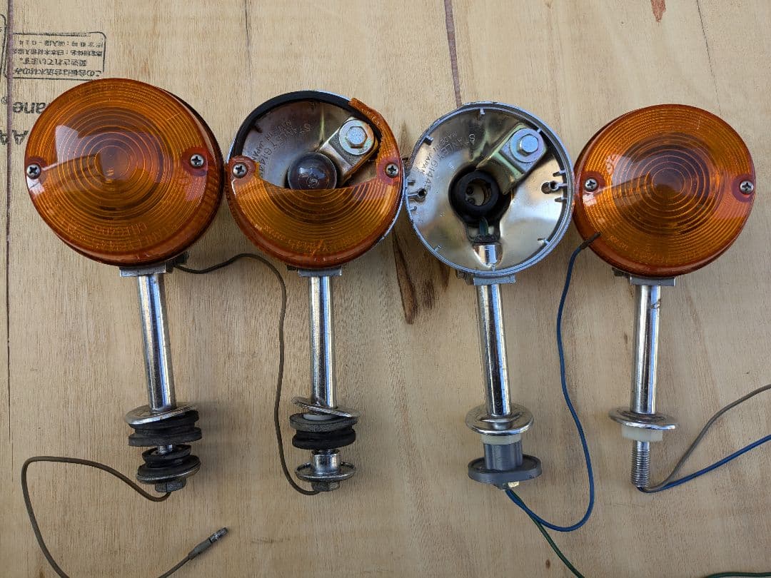 当時物　Z1 Z2 KZ1000 KZ650 ザッパー丸型ウィンカー 4個セット レッドレンズのみ Z1/Z2ウインカー用（1個） | ARCHI,Z900RS,ライト