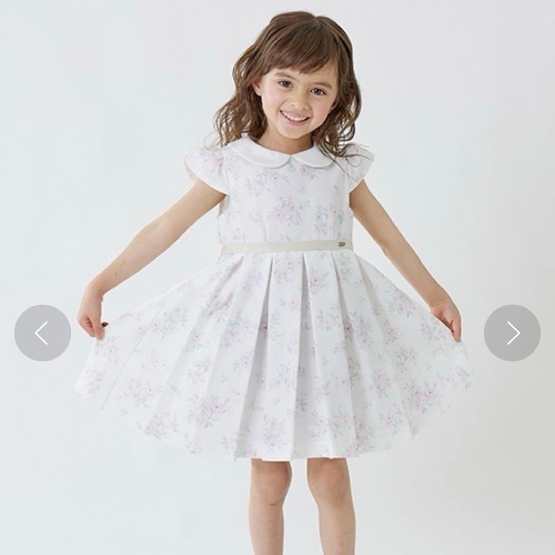 petit main プティマイン 花柄ワンピース 白 卒入式 発表会 - メルカリ