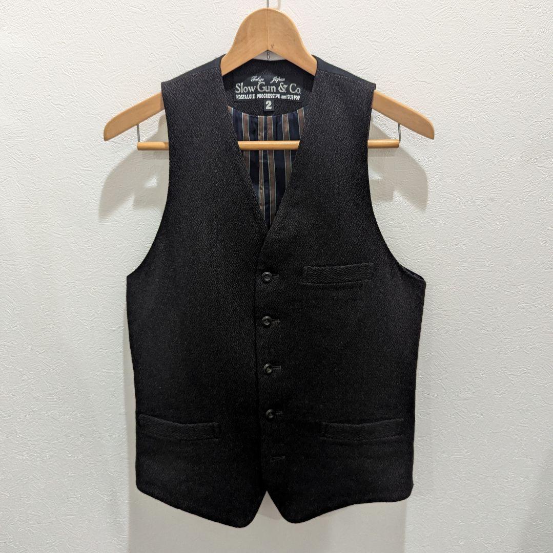 SLOWGUN ツイード ベスト サイズ2 AUBERGE マルチカラーMIXカットツイードベスト 通販【ニッセン】