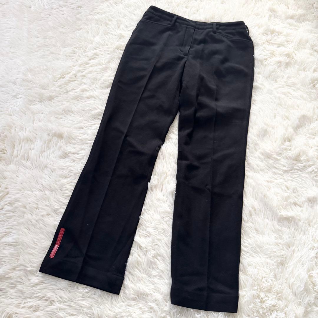 美品✨PRADA SPORT ウールスラックス ブラック　赤ロゴ s-l1200.jpg