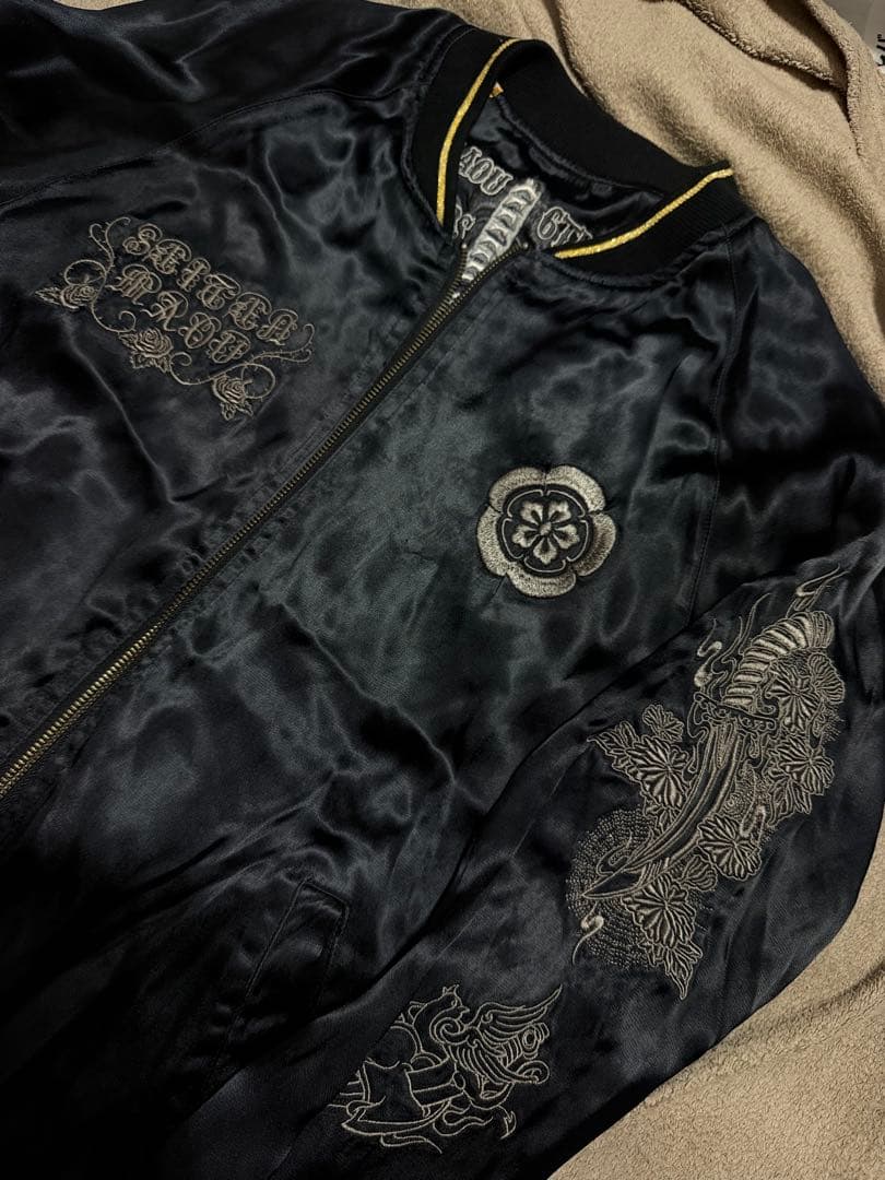 美品 2面用 雅結 蛇 スカル 日本限定 silk スカジャン vintage - メルカリ