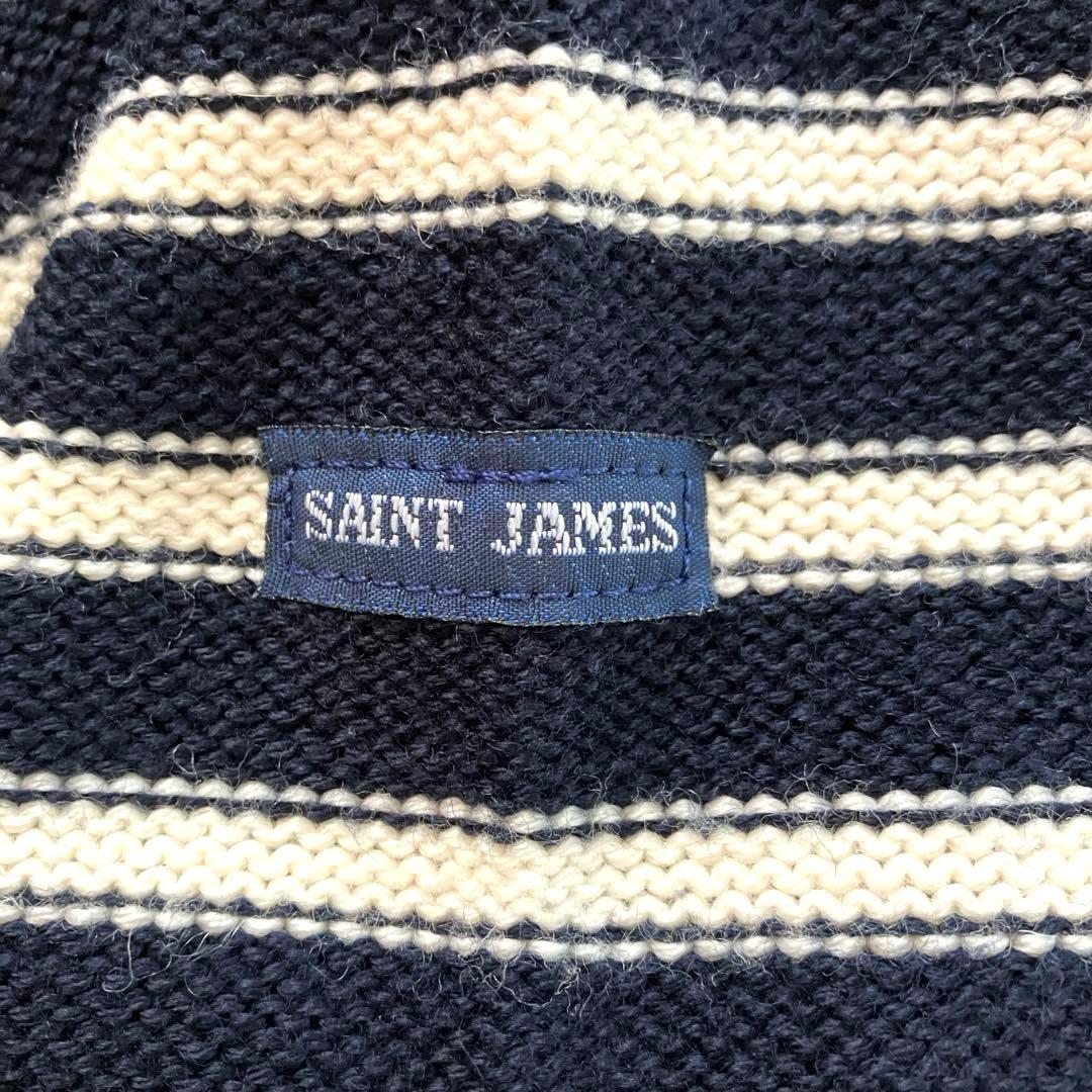 美品 セントジェームス マリン セーター ボーダー ウール 肩ボタン
