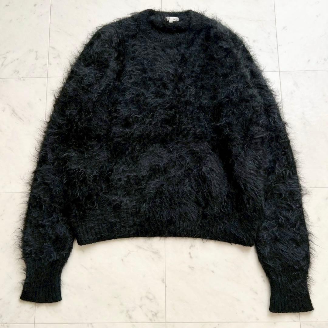 BLAMINK ブラミンク カシミヤファー7Gクルーネックニット ブラック