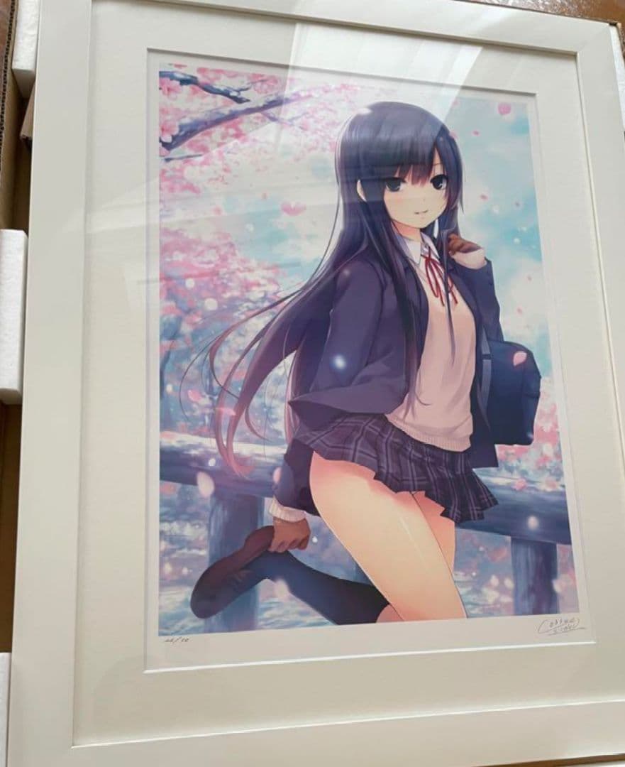 珈琲貴族 桜道 版画 ミクスドメディア アールビバン - メルカリ