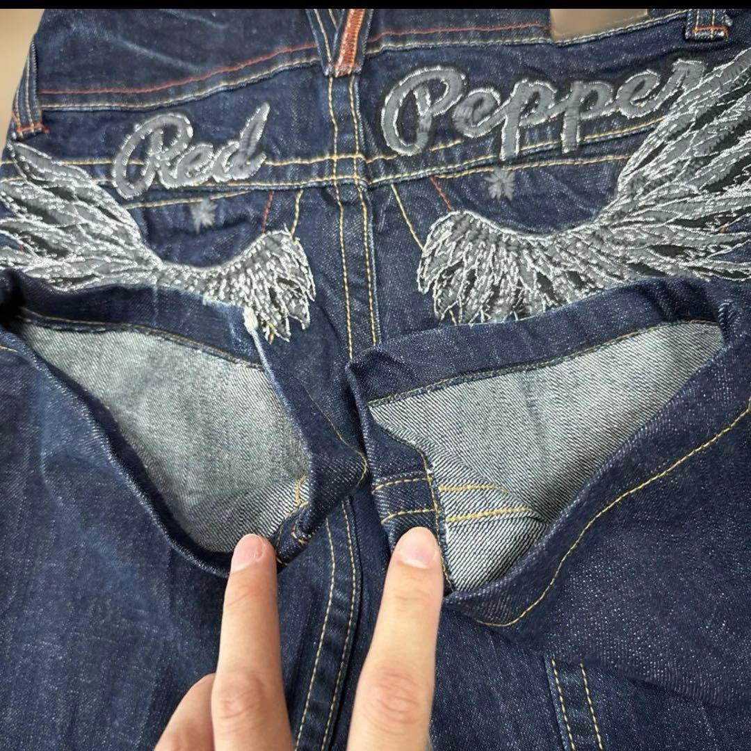RED PEPPERレッドペッパー 天使の羽ロゴ刺繍 フレアデニムY2K 00s