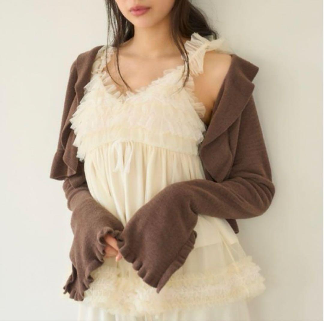 SNIDEL✴︎タグ付きチュールフリルキャミ＆パンツレイヤードレース