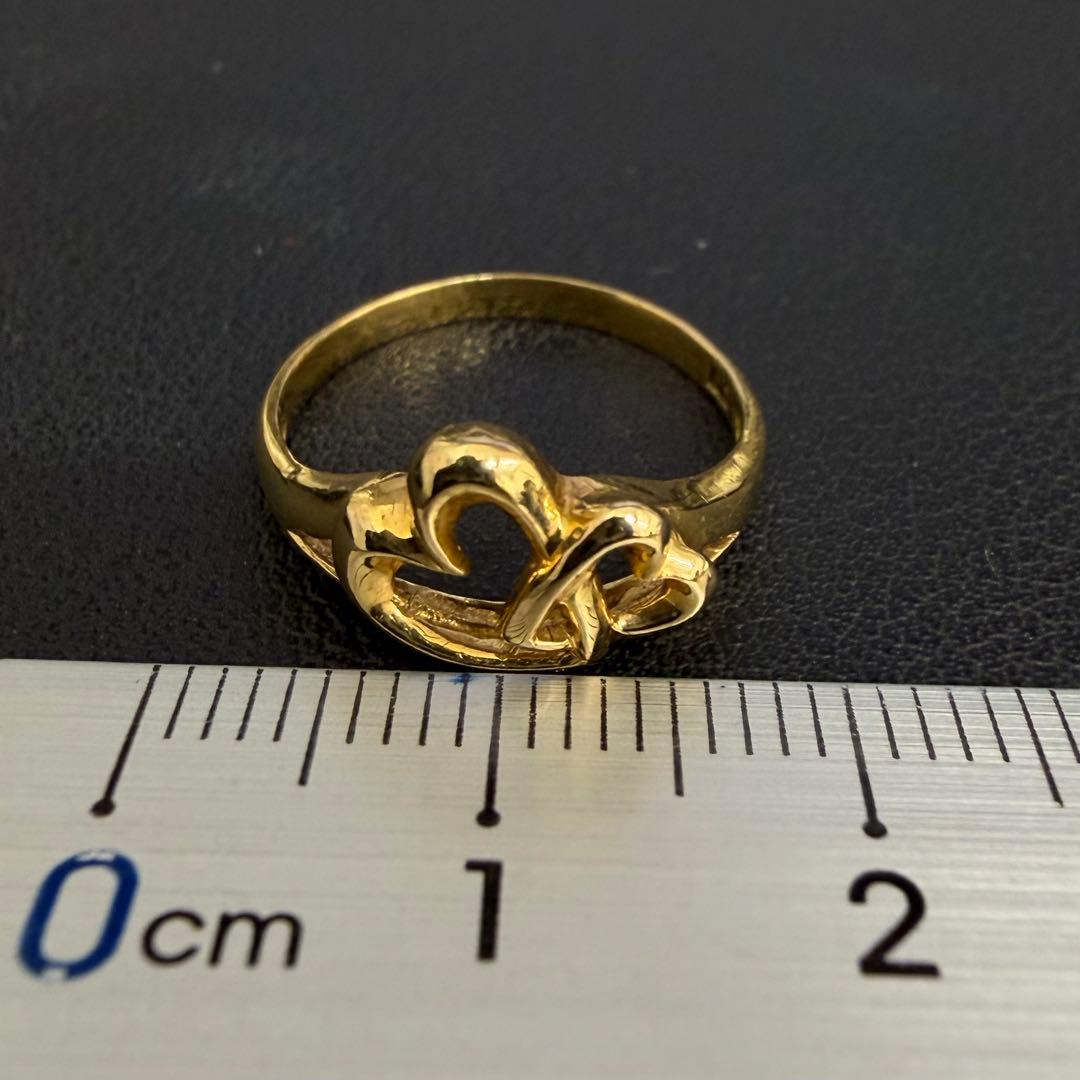 B013012) K18リング 約10号 ハート 18金YG 指輪 - メルカリ