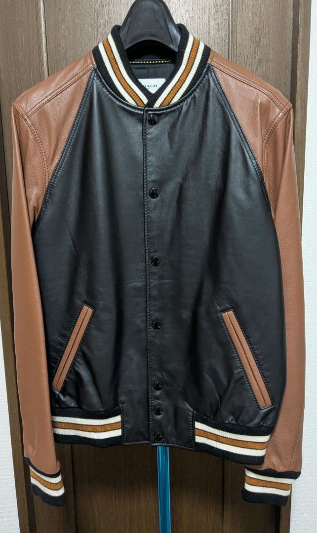 た*ん様 最終日販売　COACH　レザーブルゾン　48サイズ LEATHER COACH JACKET