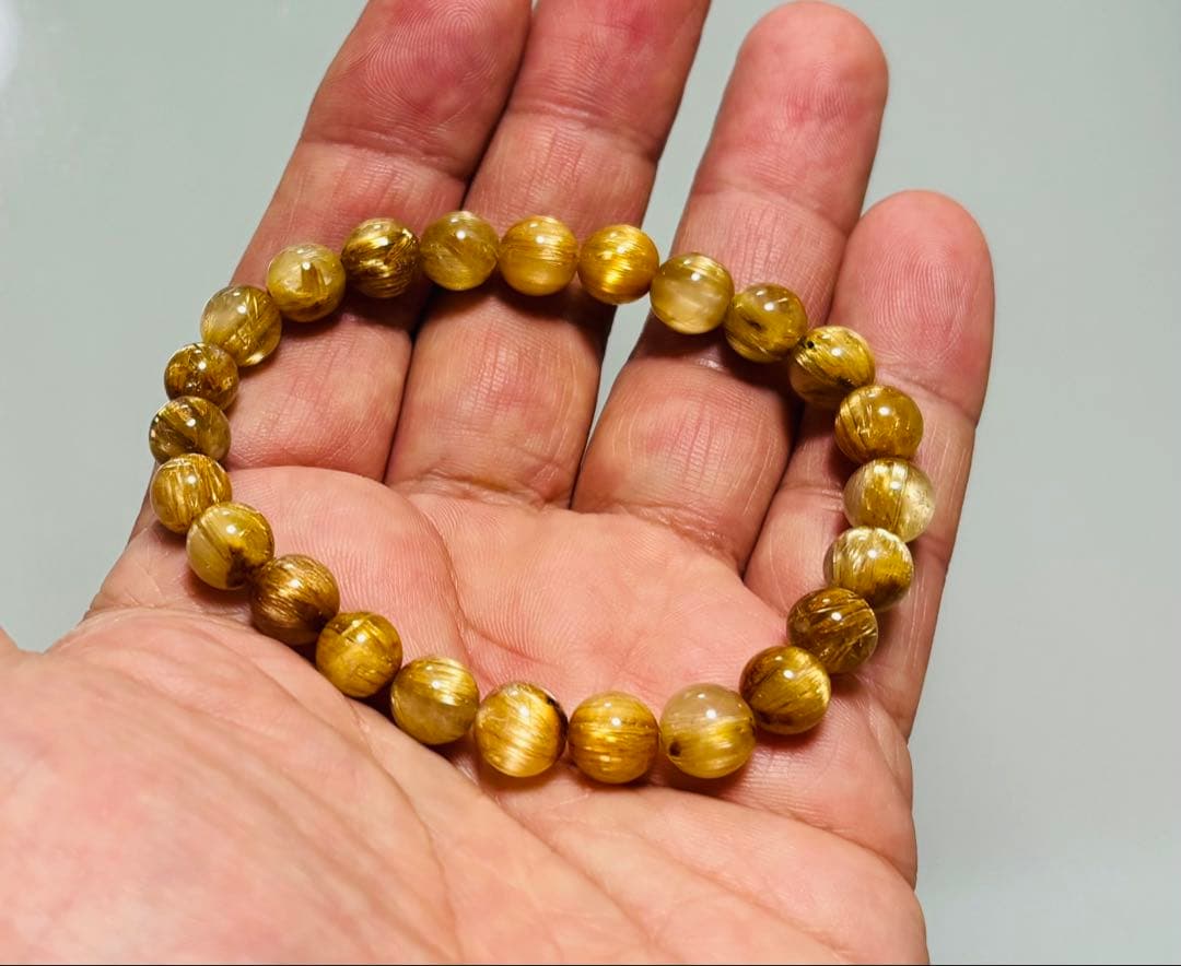 monsuta123様専用（最高級ゴールドキャッツアイルチル ブレスレット②