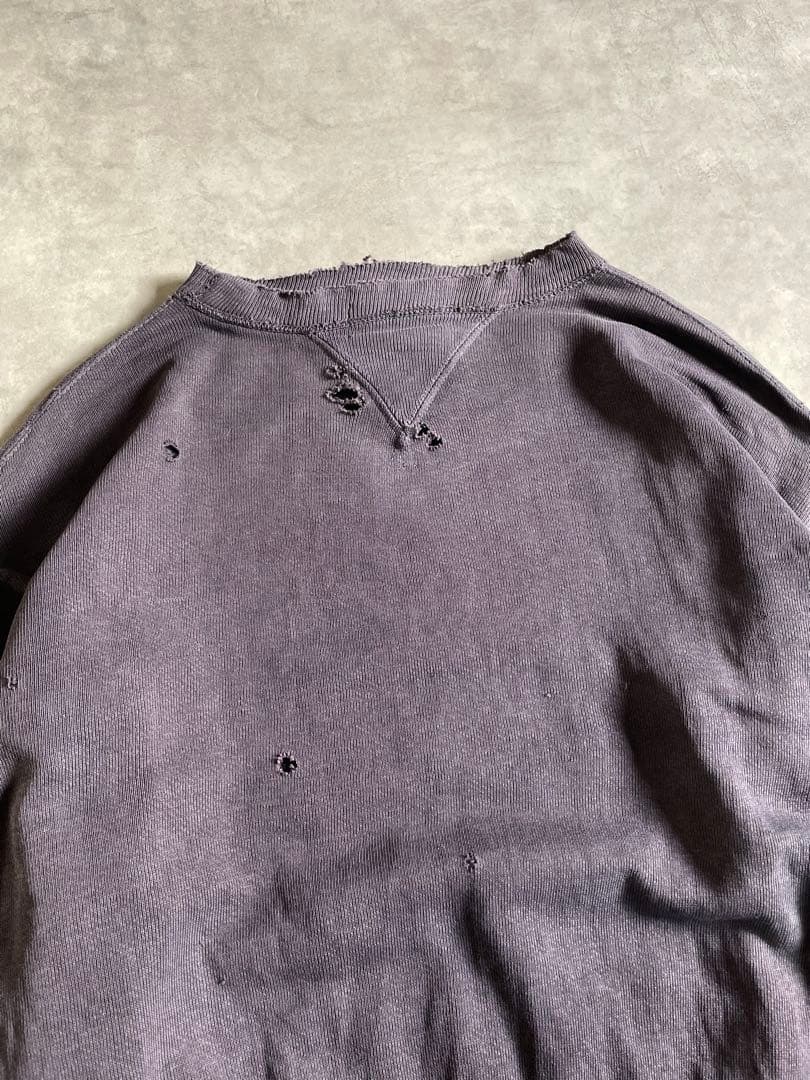 あ*お様 40s 両V ナス紺 スウェット 襤褸 - メルカリ