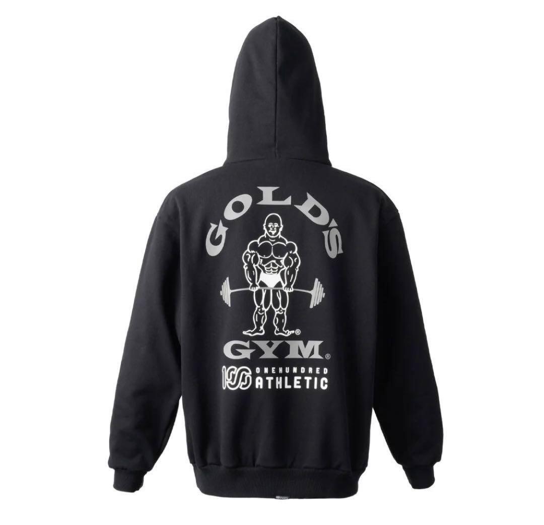 GOLD'S GYM 100a ブラック パーカー - メルカリ