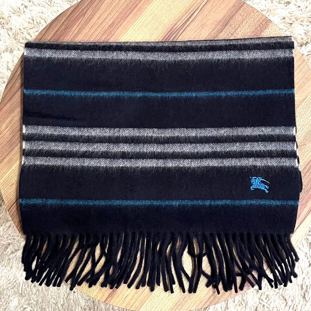 ✨美品✨BURBERRY バーバリーブラックレーベル マフラー カシミヤ100% 希少】バーバリーブラックレーベル カシミヤ ウール リバーシブル