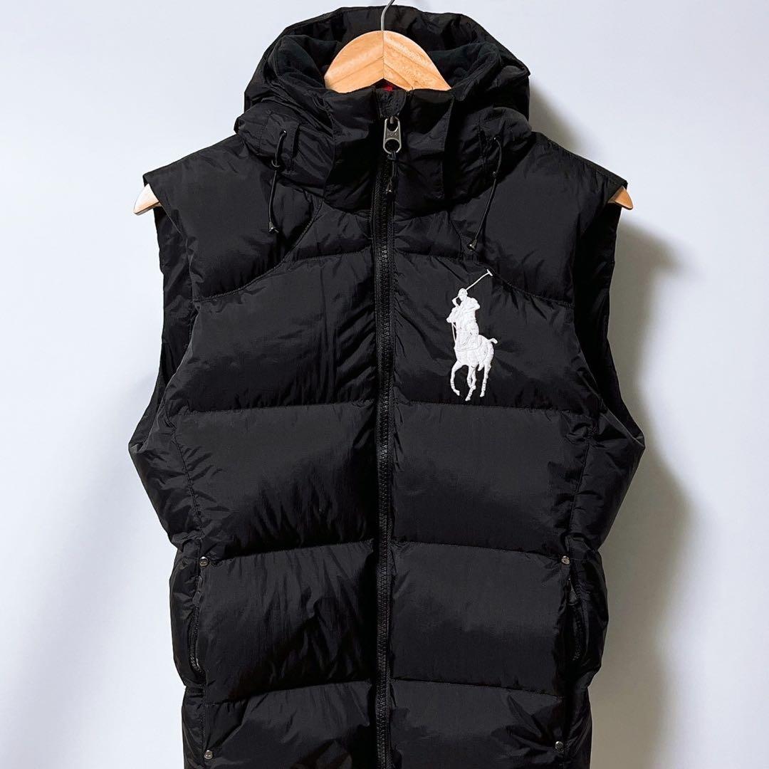 ラルフローレン ビッグポニー ダウンベスト 黒 刺繍ロゴ 349 - メルカリ