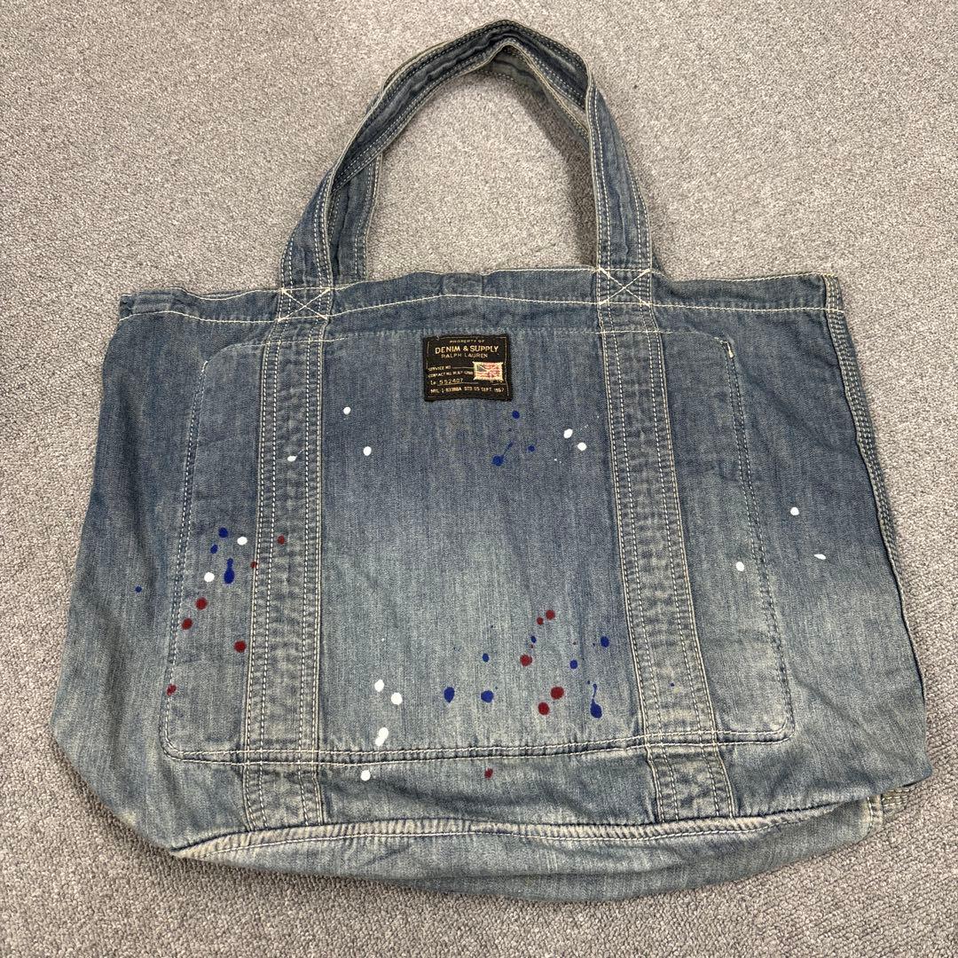 RALPH LAUREN トートバッグ ネイティブ柄 刺繍 ダメージ加工 希少