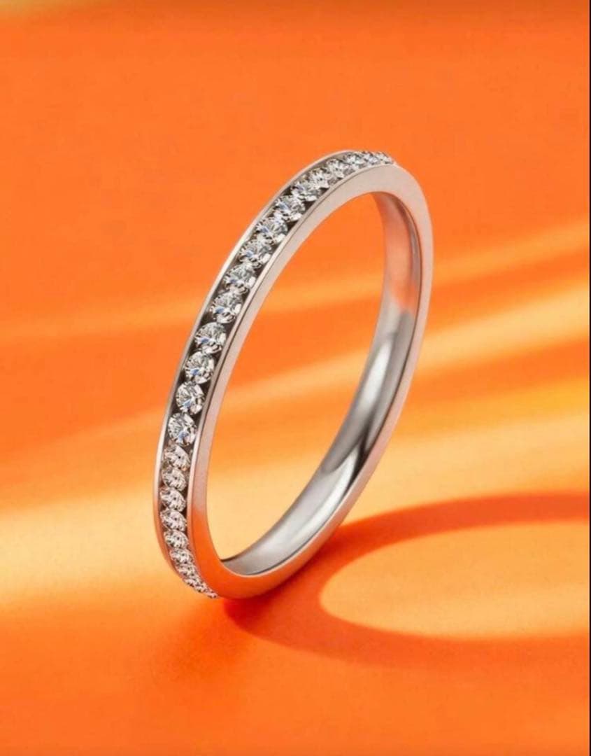 ステンレスシルバー ジルコニアダイヤモンドリング13号 - メルカリ