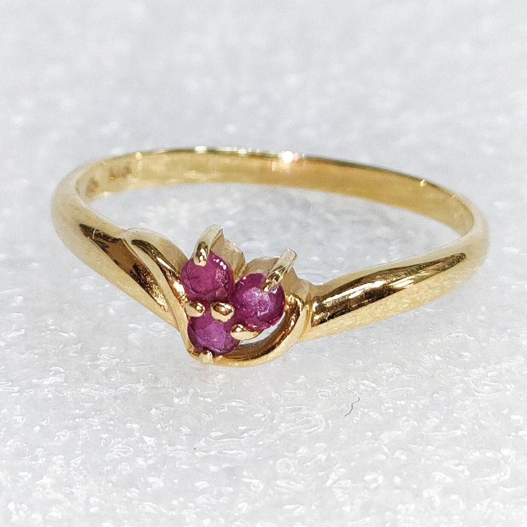 K18 ルビーリング 指輪 K18YG ルビーリング 18金 イエローゴールド ルビー ダイヤモンド 1.56
