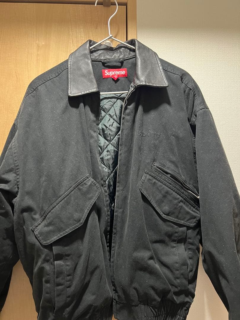 supreme Leather Collar Utility Jacket - メルカリ