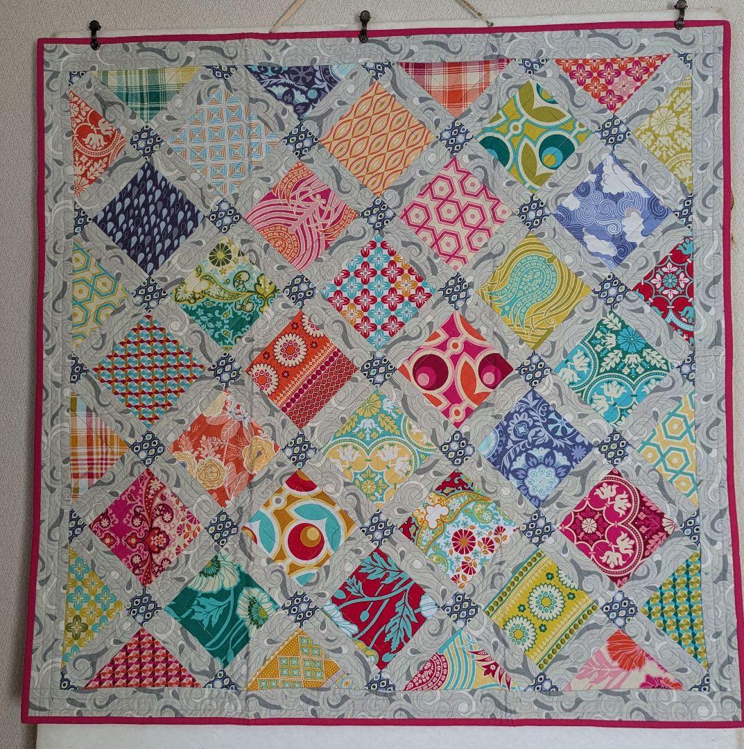 完全オリジナル！ ミシンキルトタペストリー Cotten&Steelスクエア 完全オリジナル！ ミシンキルトタペストリー Cotten&Steelスクエア