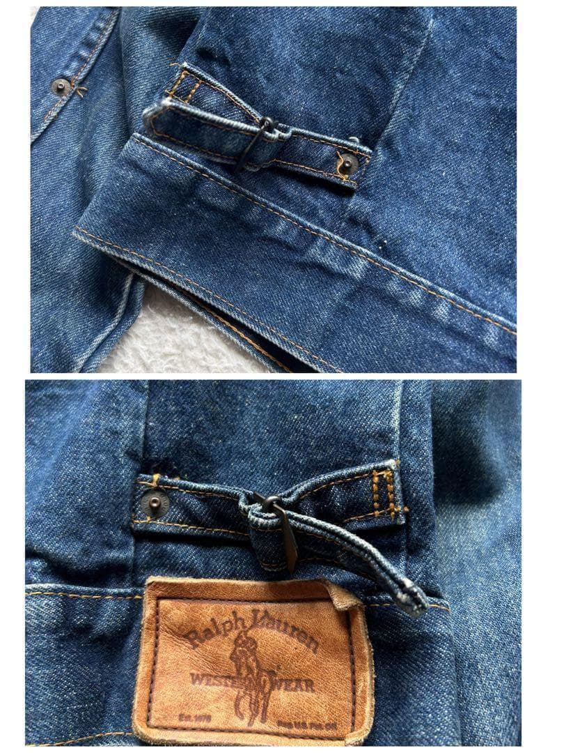 70s 激レア】ポロウエスタン デニムジャケット ロゴ革パッチ トカゲ