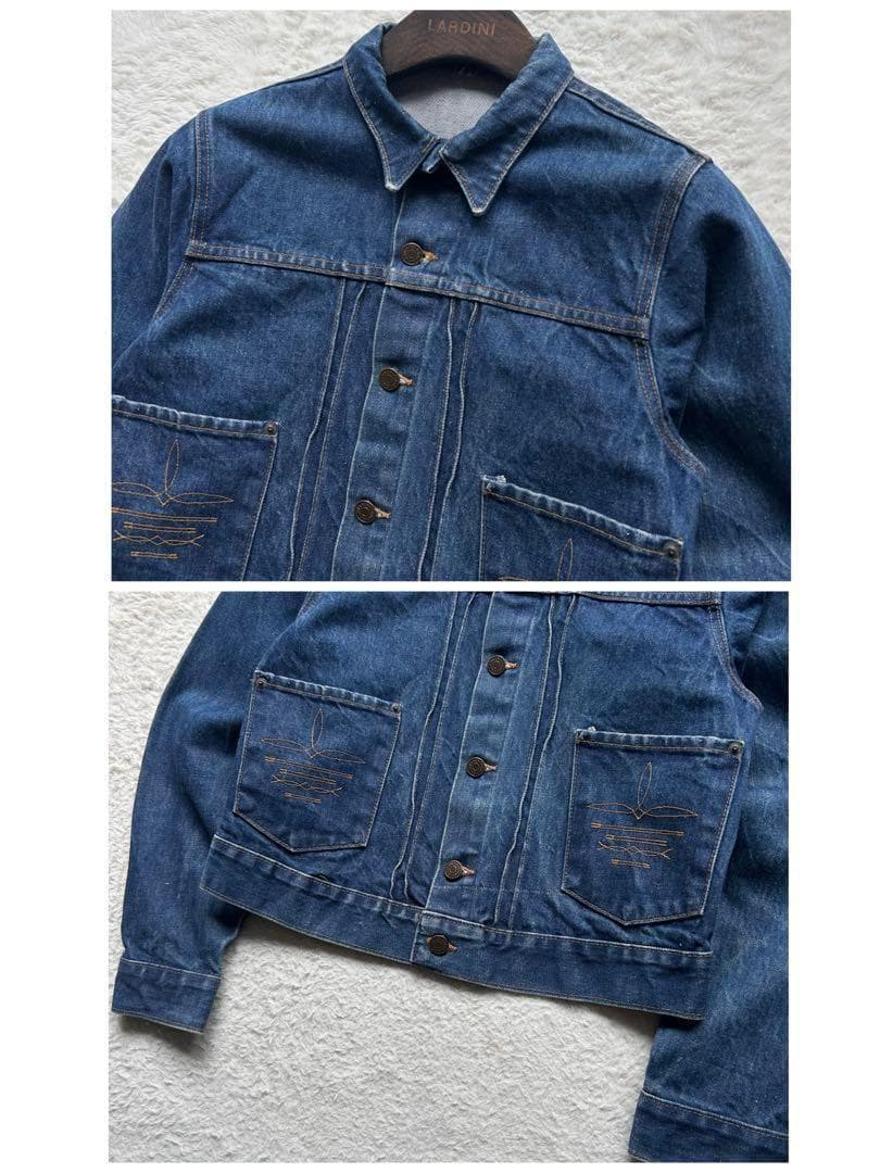 70s 激レア】ポロウエスタン デニムジャケット ロゴ革パッチ トカゲ