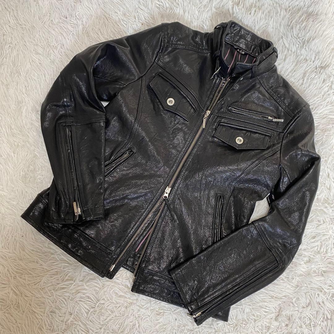 ASM ダブルジップ シングルライダース バイカー 山羊革 レザージャケット・革ジャンの通販オーダーメイド | スタージス