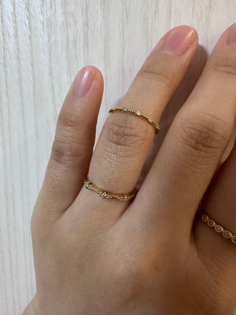 agete アガット K18 ダイヤモンド ピンキーリング 5号 ポーチ付き