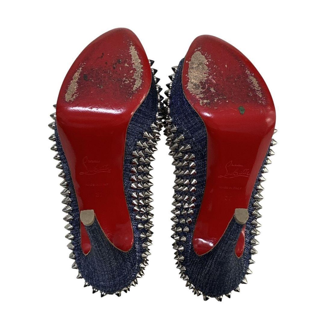 極美品☆クリスチャンルブタン パンプス ハイヒール スタッズ オープン