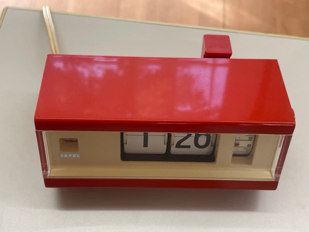 COPAL コパル パタパタ時計 レッド×ベージュ