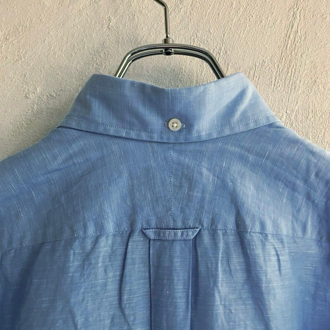 ☆イングランド製 Drake´s コットンリネン BDシャツ ドレイクス ブルー