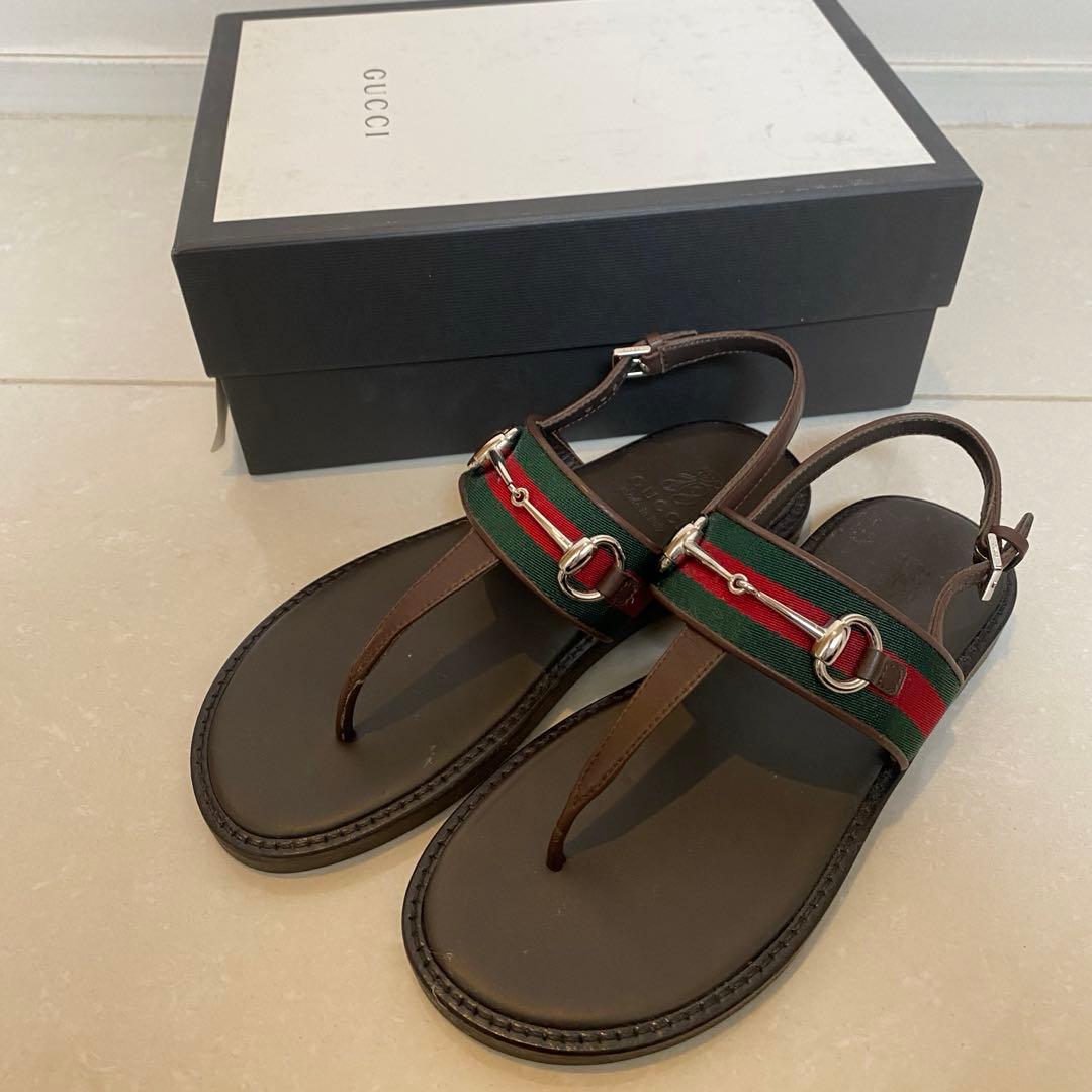 グッチキッズ☆サンダル☆size32 グッチ キッズ〔トドラー〕レザー サンダル ウェブ付き | GUCCI® JP