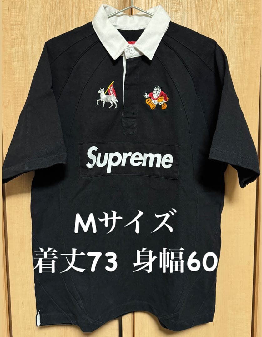 Supreme ブラック ラガーシャツ Mサイズ Size【M】 SUPREME シュプリーム 24SS S/S Rugby Black ラガー半袖